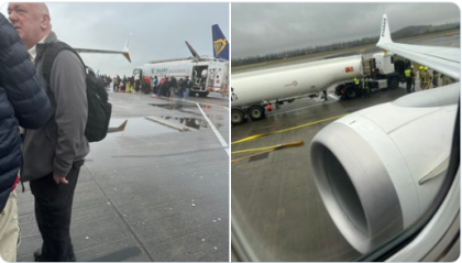 瑞安航空飞机撞上燃料车 乘客获代金券等待重新起飞