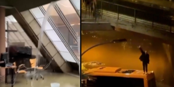 西班牙加那利群岛遭强风暴袭击  洪水肆虐超百人撤离