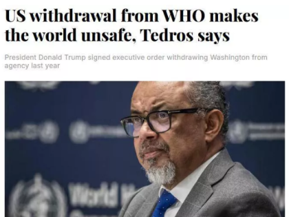 谭德塞:美国即将退出世卫 后果伤及自身,危及全球