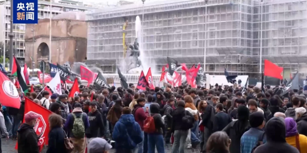 意大利民众举行游行，反对美以把世界拖入战争