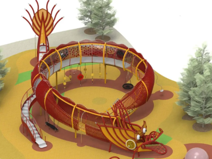 中国城Usera建19米巨型龙形儿童乐园 可容纳110名儿童